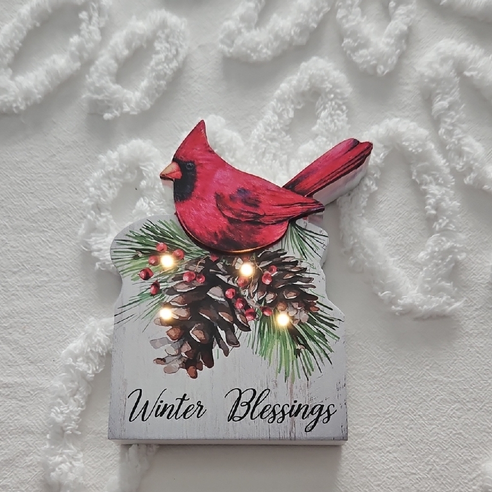 Winter Blessings Cardinal Holiday Decor